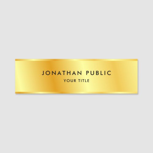 Gold Look Template Elegant Modern Background Name Tag