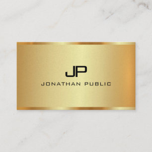 Gold Look Template Monogram Initial Premium Pearl Business Card