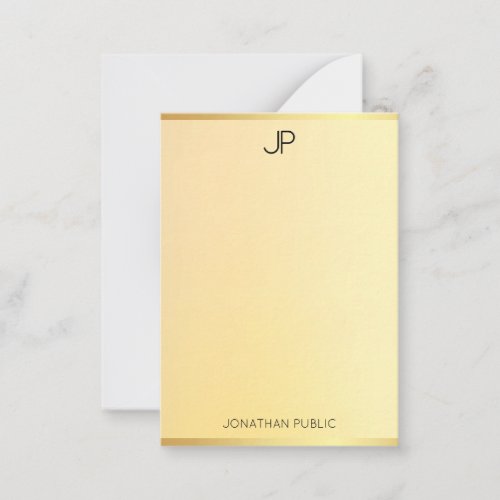 Gold Look Template Monogrammed Modern Simple