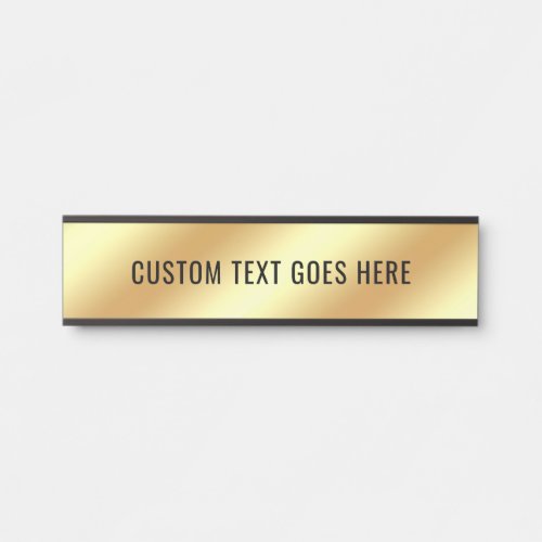 Gold Look Template Room Name Custom Text Elegant Door Sign