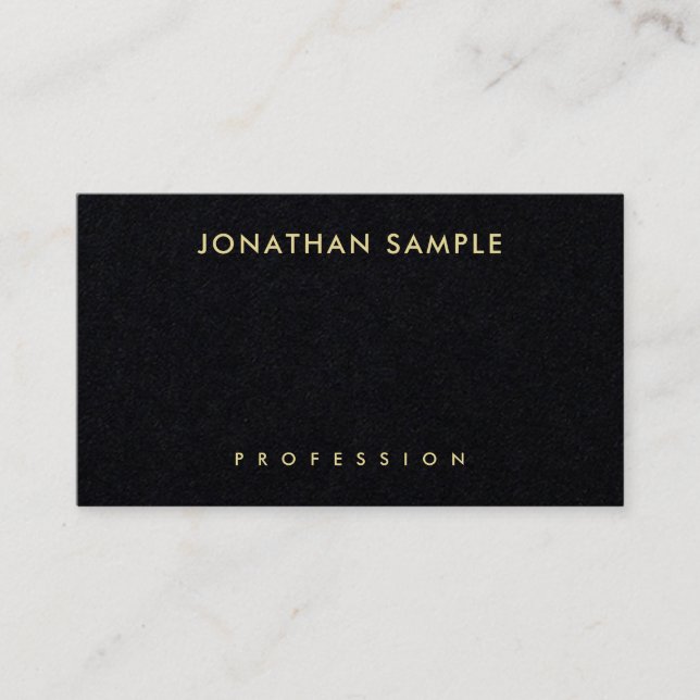 Gold Look Text Modern Minimalist Elegant Premium Business Card (Front)