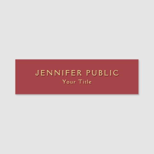 Gold Look Text Modern Template Best Custom Name Tag