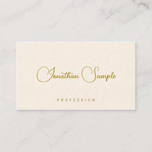 Gold Look Text Modern Typography Template Chic Business Card