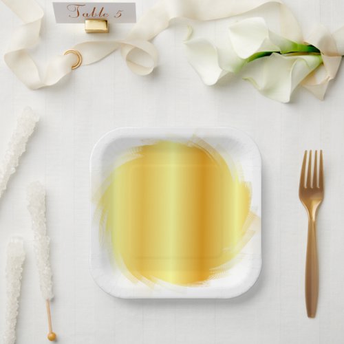 Gold Look Trendy Elegant Glamour Template Paper Plates