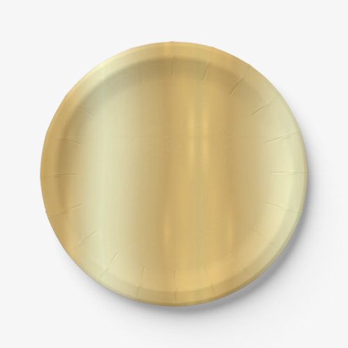 Gold Look Trendy Elegant Simple Design Template Paper Plates