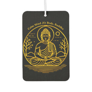 Gold Looking Buddha Seated in Serene Meditation Air Freshener
