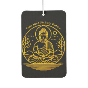 Gold Looking Buddha Seated in Serene Meditation Air Freshener