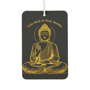 Gold Looking Buddha Statue Radiating Tranquility Air Freshener