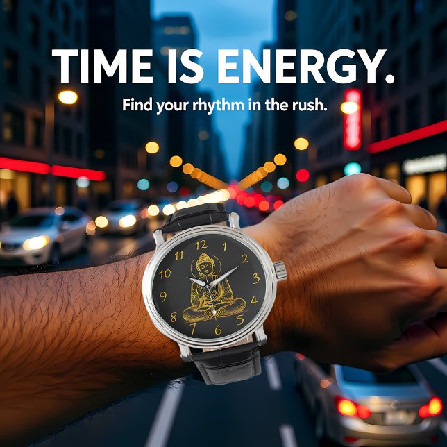 Gold Looking Buddha Statue Radiating Tranquility Watch (Creator Uploaded)