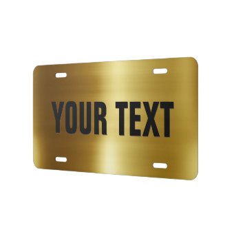 Gold Looking License Plate | Zazzle