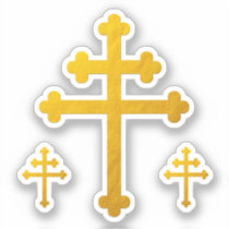 Gold Lorraine Cross / Large Sticker