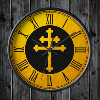 Gold Lorraine Cross on Black / Christian Golden