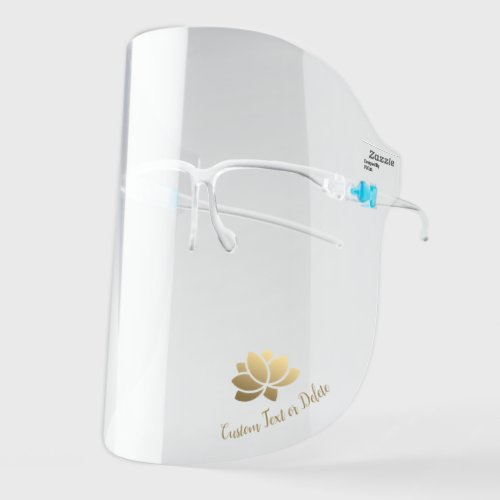 Gold Lotus Blossom Flower Logo Spa Hair Salon Face Shield