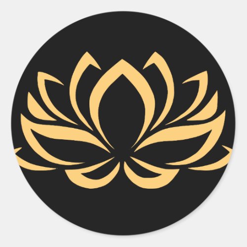 Gold Lotus  Classic Round Sticker