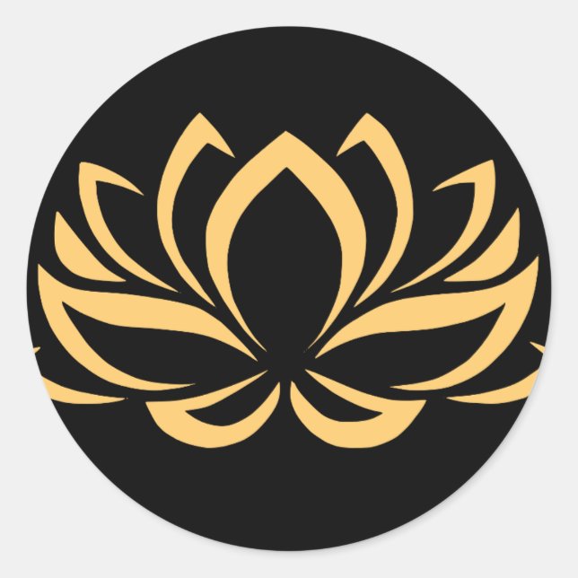 Gold Lotus  Classic Round Sticker (Front)