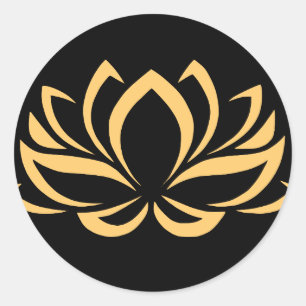 Gold Lotus  Classic Round Sticker