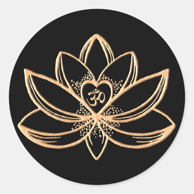 Gold Lotus  Classic Round Sticker (Front)