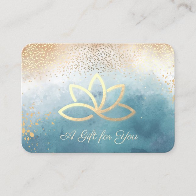 Gold Lotus,Confetti,Paint Splash  Discount Card (Front)