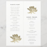 Gold Lotus Floral Foldable Large Wedding Program