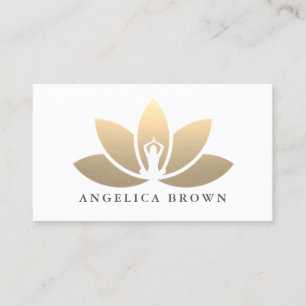 Gold Lotus Flower Business Card