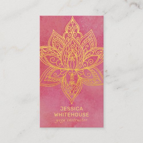 Gold Lotus Flower Elegant Rose  Business Card