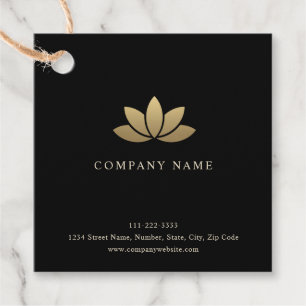 Gold Lotus Flower Favor Tags