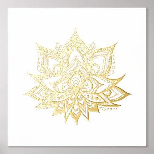 Gold Lotus Flower Foil Art Print