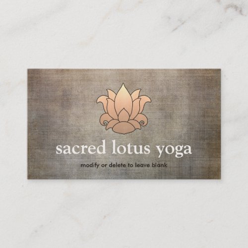 Gold Lotus Flower Holistic Healer and Wellness Business Card