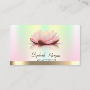 Gold Lotus Flower Iridescent Yoga Instructor Business Card