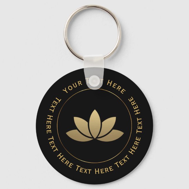 Gold Lotus Flower Keychain (Front)