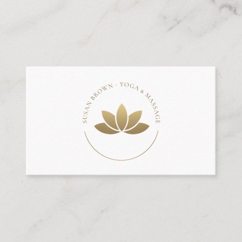 Gold Lotus Flower Logo Business Card