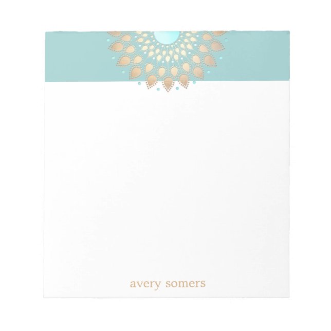 Gold Lotus Flower Mandala Notepad (Front)