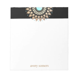 Gold Lotus Mandala Health Therapist Notepad