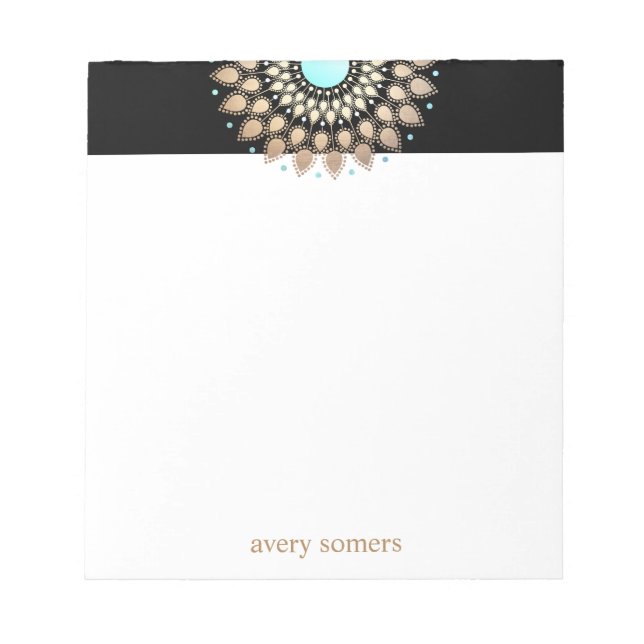 Gold Lotus Mandala Health Therapist Notepad (Front)