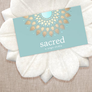 Gold Lotus Mandala Holistic and Natural Health Business Card