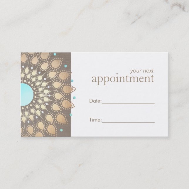 Gold Lotus Mandala Therapist Appointment Reminder (Front)