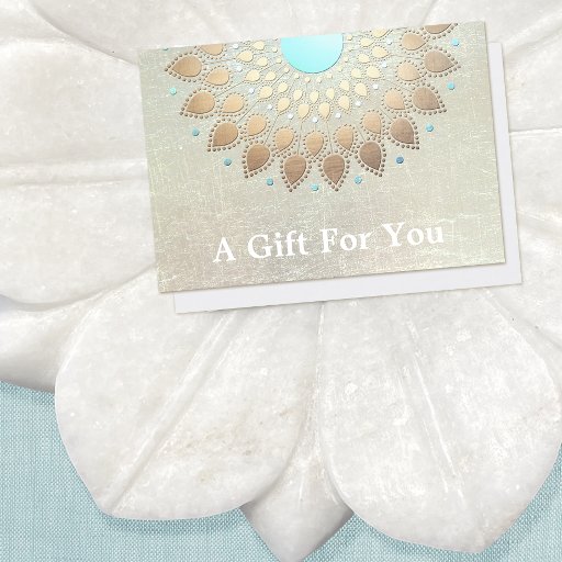 Customizable Gold Lotus Salon and Spa Gift Card Business Cards