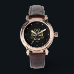 Gold Lotus Watch<br><div class="desc">Gold Lotus Flower - Designed by Norman Reutter</div>