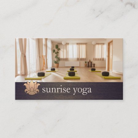 Gold Lotus Yoga And Meditation Photo Business Card