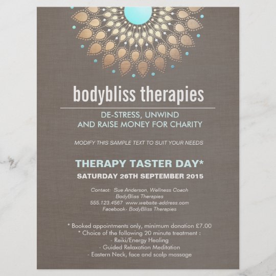 Gold Lotus Yoga Holistic Health Therapist Flyer | Zazzle.com