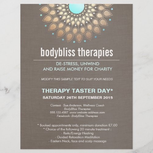 Gold Lotus Yoga Holistic Health Therapist Flyer