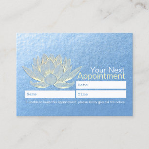 Gold Lotus Yoga Meditation Instructor Appointment Card