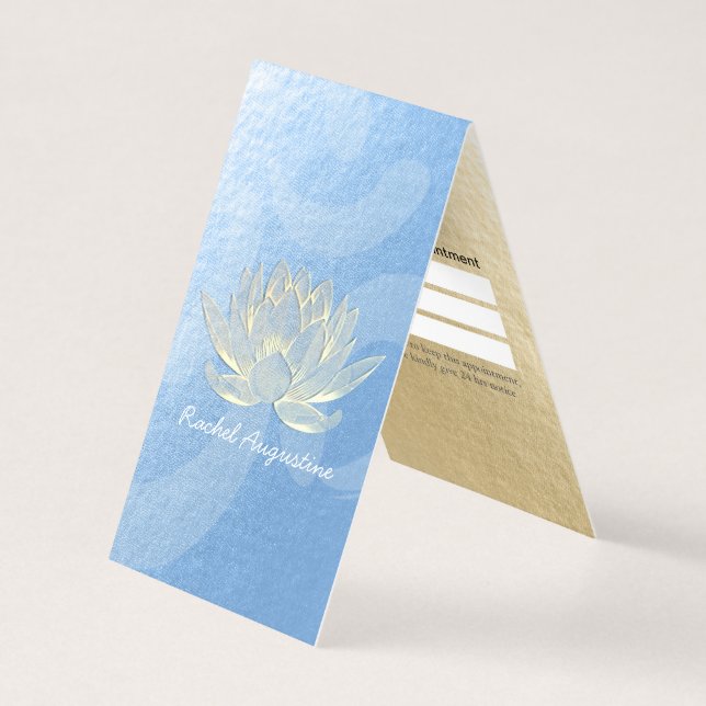 Gold Lotus Yoga Meditation Instructor Price List Business Card (Front)