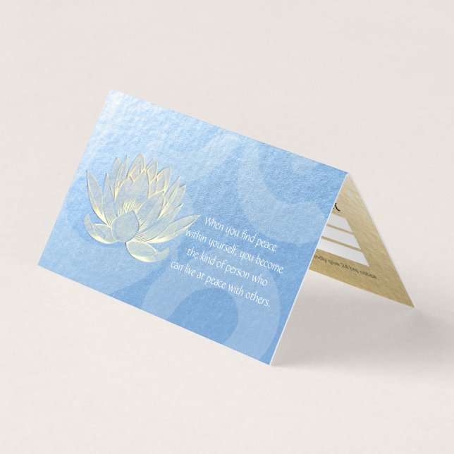 Gold Lotus Yoga Meditation Instructor Price List Business Card (Front)