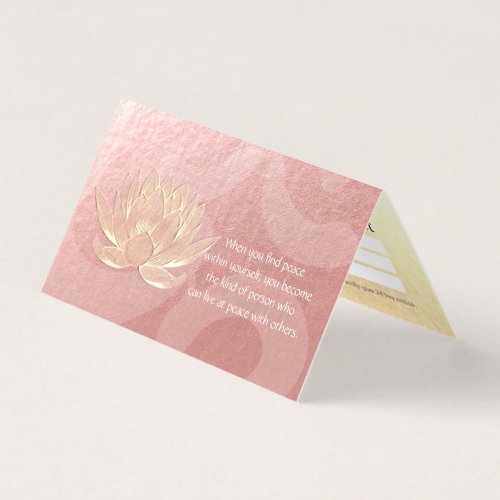 Gold Lotus Yoga Meditation Instructor Price List Business Card