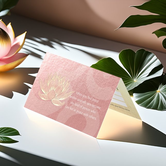 Gold Lotus Yoga Meditation Instructor Price List Business Card (Creator Uploaded)