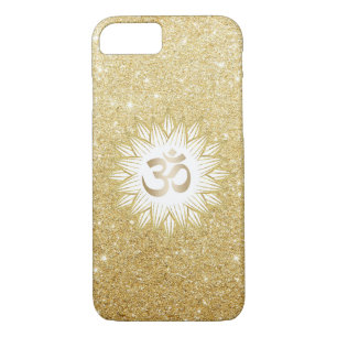 Gold Lotus & Yoga Om Symbol Gold Glitter iPhone 8/7 Case