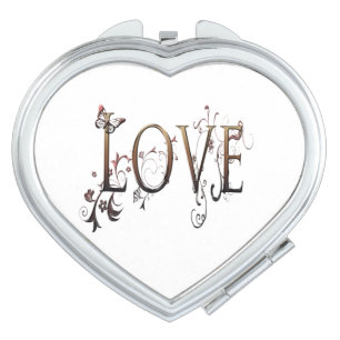 Gold Love Compact Mirror