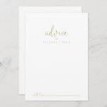 Gold Love Fancy Script Wedding Advice Card<br><div class="desc">This gold love fancy script wedding advice card is perfect for a rustic wedding. The simple and elegant design features classic and fancy script typography in gold. These cards are perfect for a wedding, bridal shower, baby shower, graduation party & more. Personalize the cards with the names of the bride...</div>
