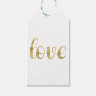 Gold love favor tags, foil font gift tags
